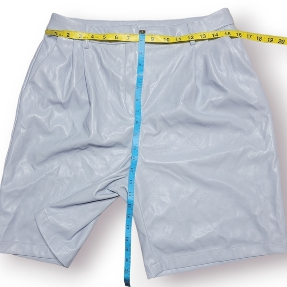 House of Harlow 1960 | High Rise Faux Leather Baby Blue Shorts - Picture 8 of 8